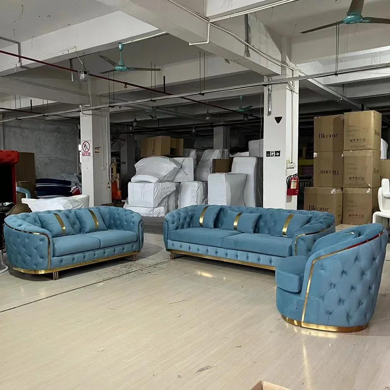 Home rooms furniture small sofa set modern luxury sectional velvet fabric 1 2 3 seater couch living room sofas for small space