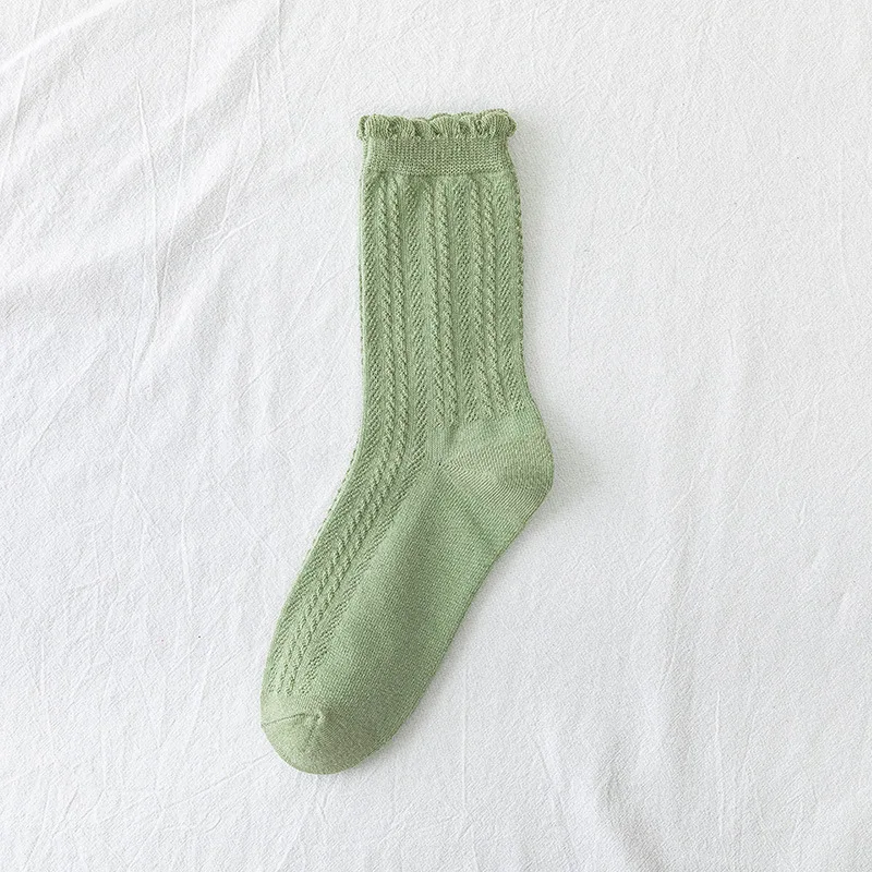 2024 Socks New Design For Women Girl Free Sample Wholesale Summer Socks Women Ruffles Trim