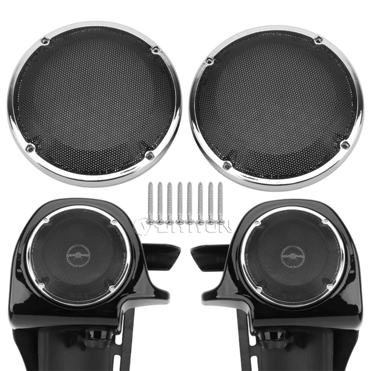 6.5 inch speaker chrome grill cover protector guard for harley touring vented leg fairing saddlebags speakers 97-13