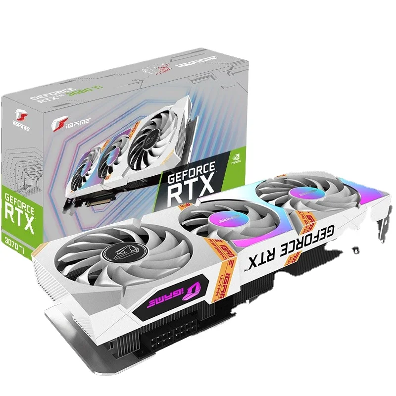Colorful iGame GeForce RTX 3070 Ti Ultra W OC 8G 1770-1800Mhz Cyberpunk 2077 game light chasing computer graphics card