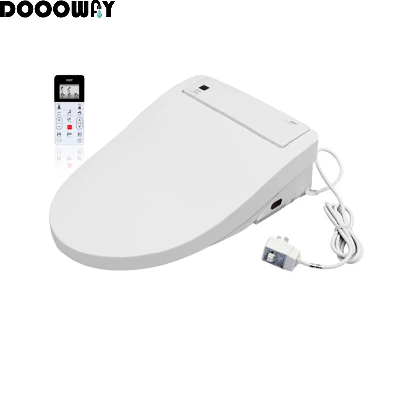 Europe standard bathroom plastic elongated open front automatic operation plastic smart intelligent toilet bidet seats cover wit