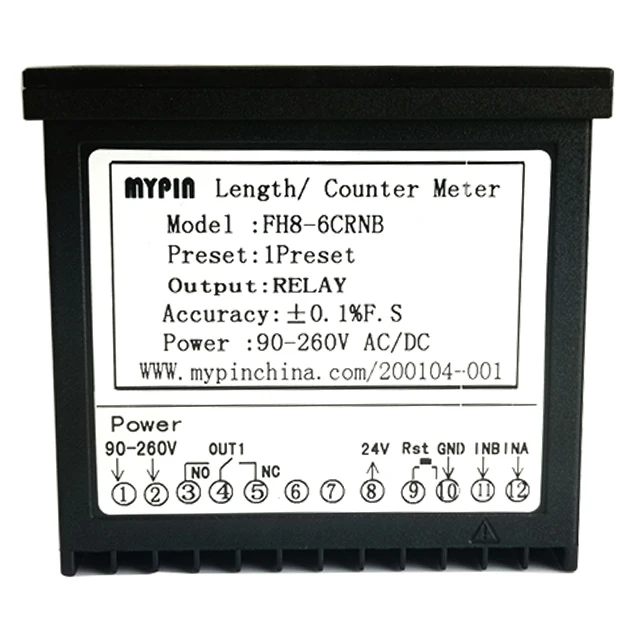  Цифровой текстильный счетчик Mypin FH series 6 LED с датчиком переключения (FH8-6CRNB +