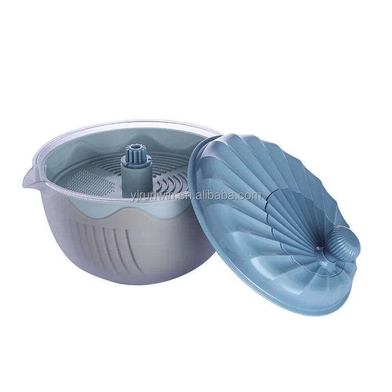 Home Kitchen Salad Spinner One-Handed Pump Fruit Spinner Dryer with Bowl and Colander
