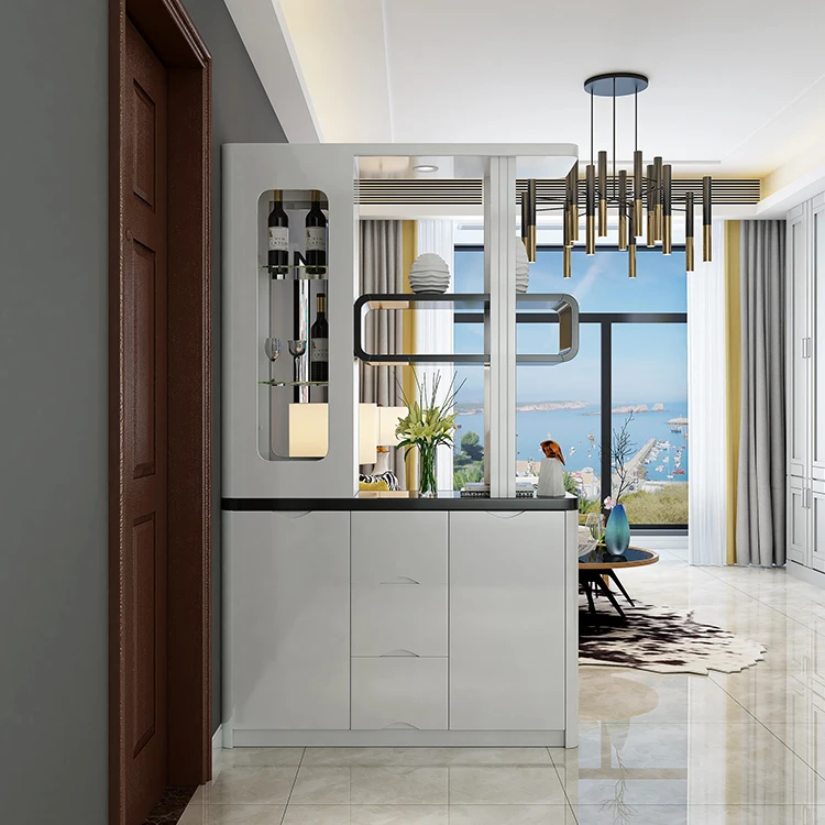 
Living room furniture solid wood wall partition screen wine shoe rack cabinet 