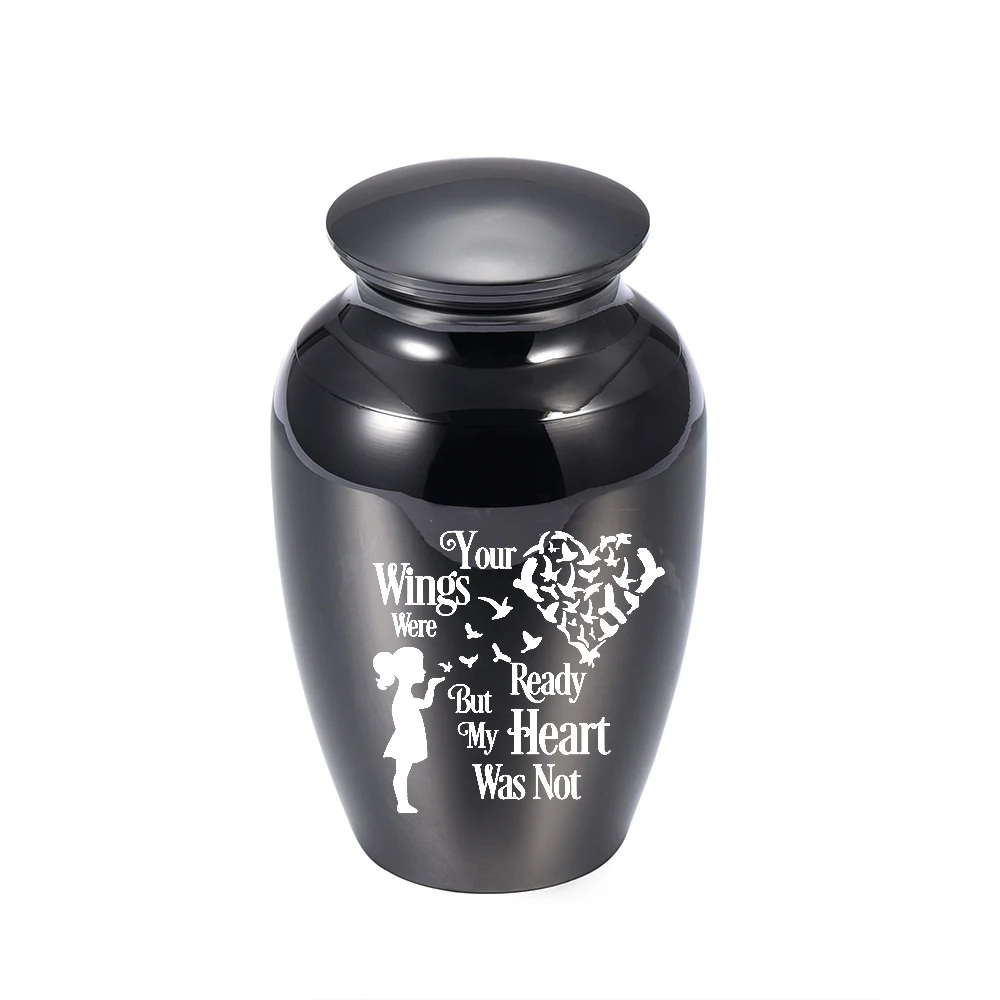Cremation Urn for Human Pet Ashes Memorial Stainless Steel Urns Handcrafted Keepsake Funeral Casket Pattern Engraved Jar