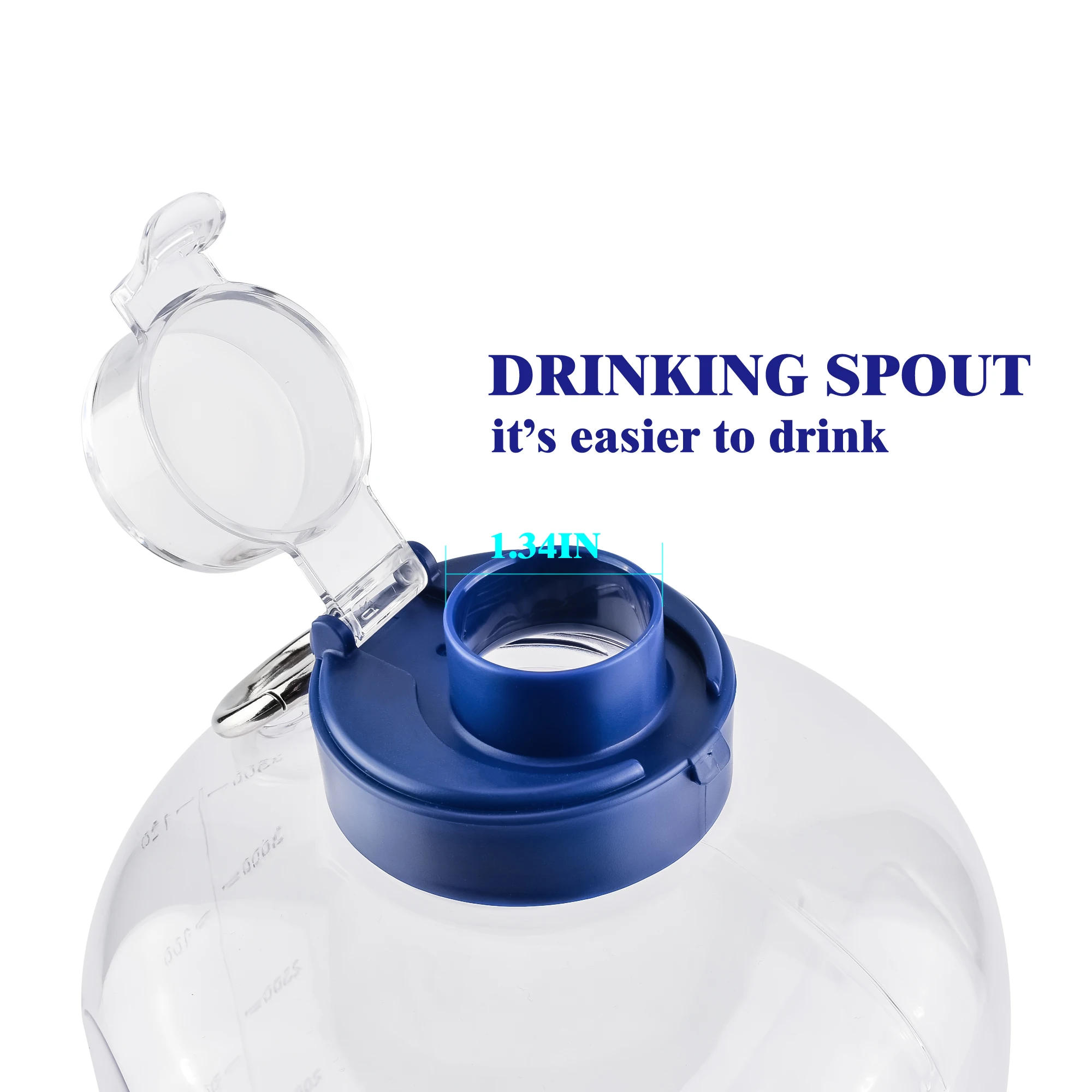  Amazon Лидер продаж таймерная бутылка для воды 1 галлон Спортивная прозрачный не содержит БФА большой кувшин с ручкой