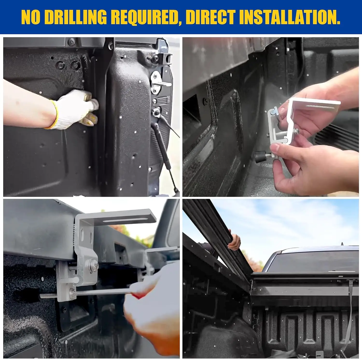 Ruck Bed Tonneau Cover Compatible with 2015-2024 Ford F150 with 5.5 ft Short Box, Low Profile Alloy Steel Made