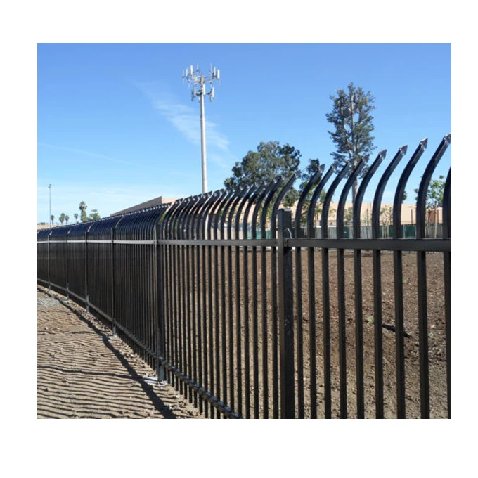 decorative iron fence bricks and iron fence design bow top tubular picket steel fence