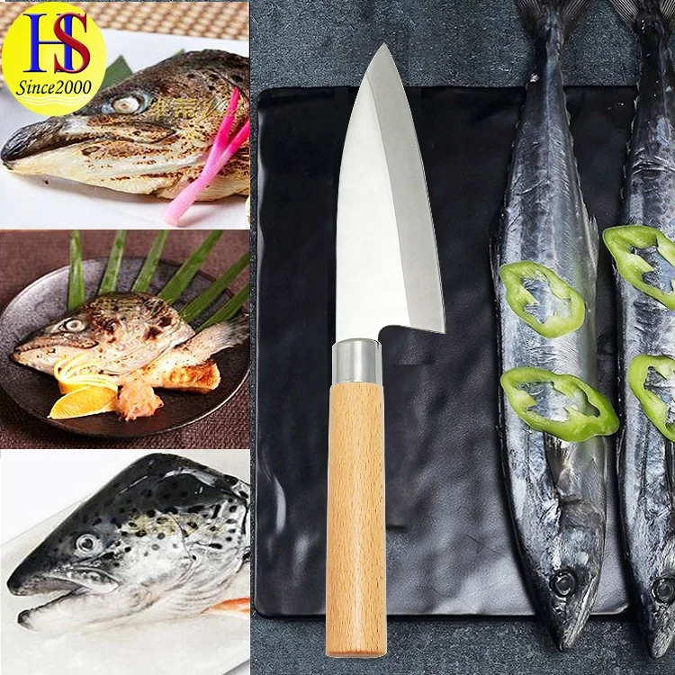 Kitchen 6.5 Inch Stainless Steel Japanese Chef Butcher Knife with Wooden Handle