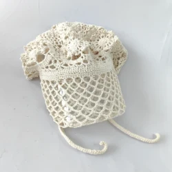 Hot selling knit hollow top visor hat knit hollow top visor hat knitted hat with hollow out