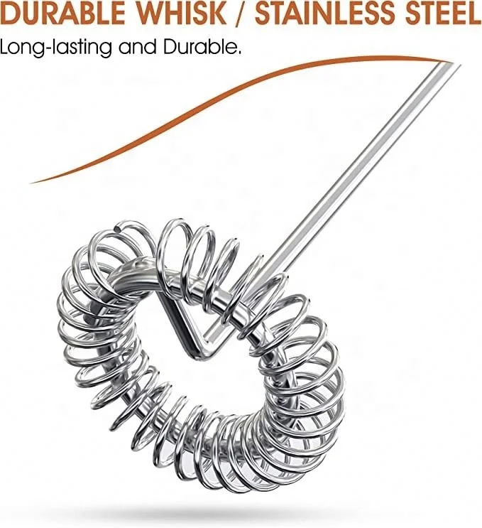 2023 Milk Frother Handheld Battery Operated Electric Whisk Beater Foam Maker For Coffee, Latte, Cappuccino Hot Chocolate