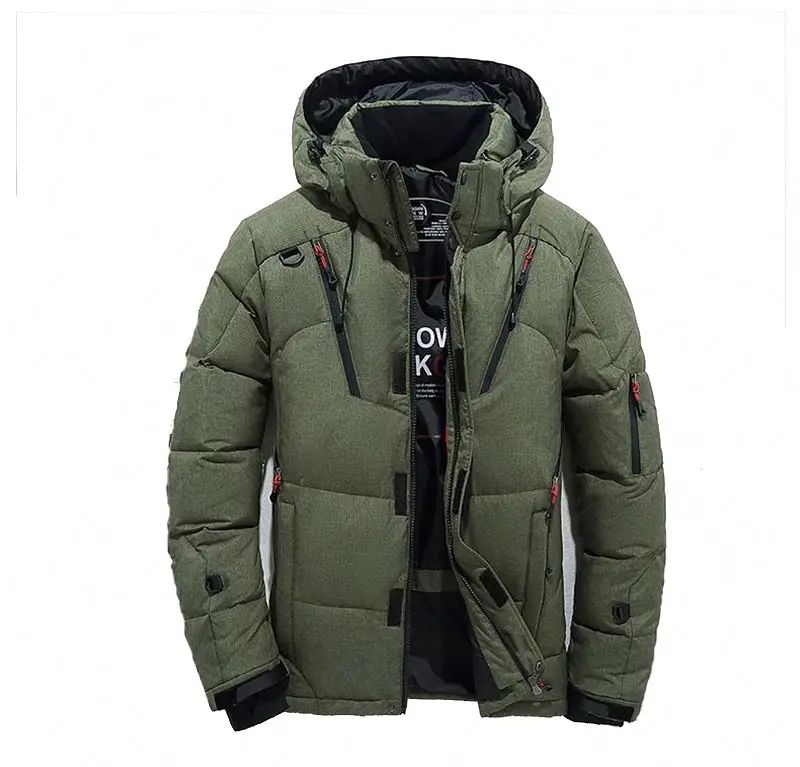 Hot Sales Mens Short Outdoor Sport Winter Jacket Thick Snow Parka Overcoat White Duck Down Jacket