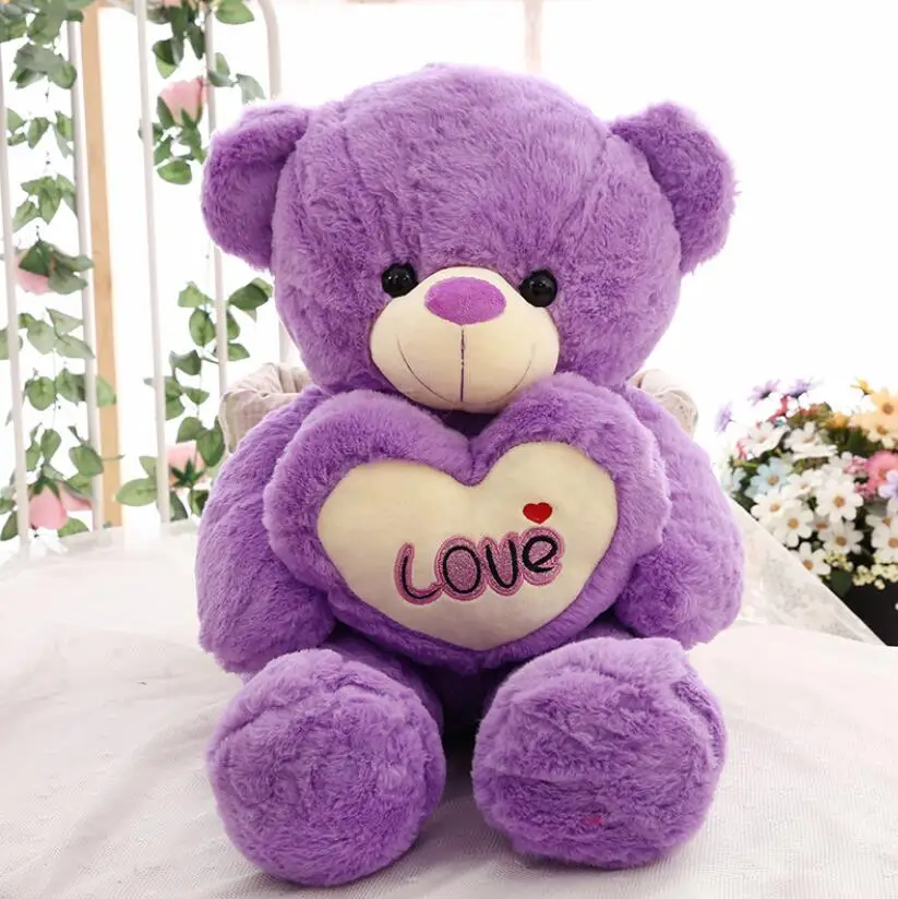 MOQ 50pcs Environmental Protection Custom Wholesale Cute Teddy Bears Stuffed Animal Bear With Heart For Festival Gifts