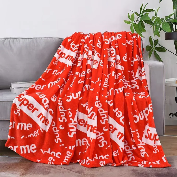 Wholesale comfy small MOQ custom digital print flannel fleece throw blanket