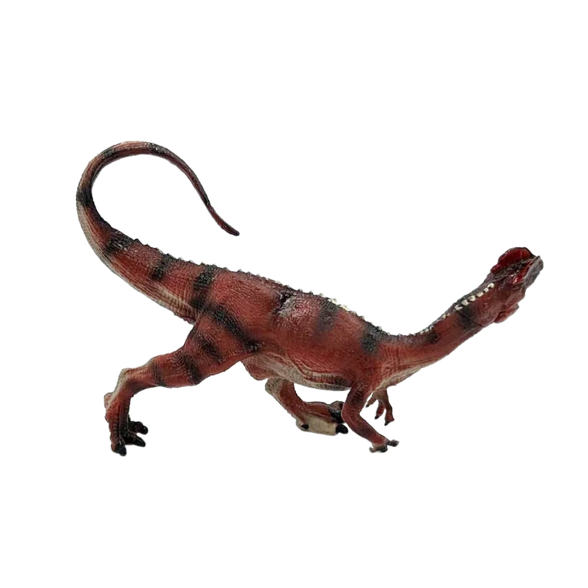 Animal Toys Dinosaur Figures  Dino Action Figure, Orange Red Dilophosaurus  whit Movable Mouth  Plastic Toys, Educational Play