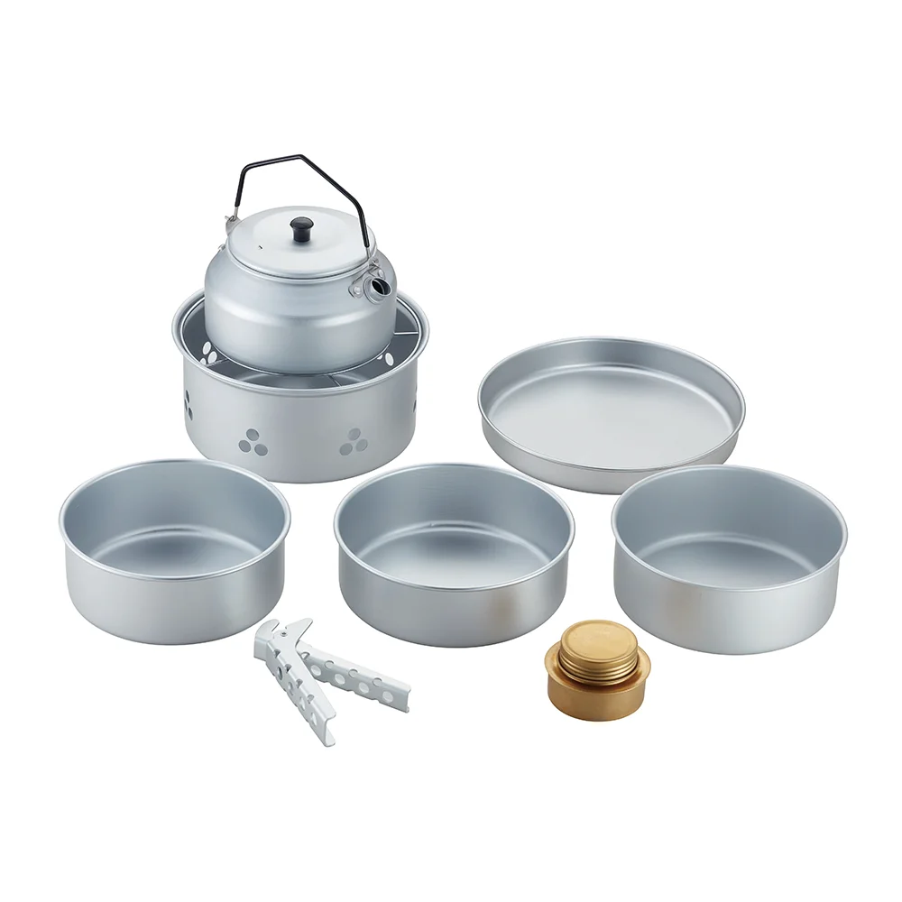 Travel Tableware Portable Aluminum Outdoor Cooking Ware Set Pot Camping Pots And Pans
