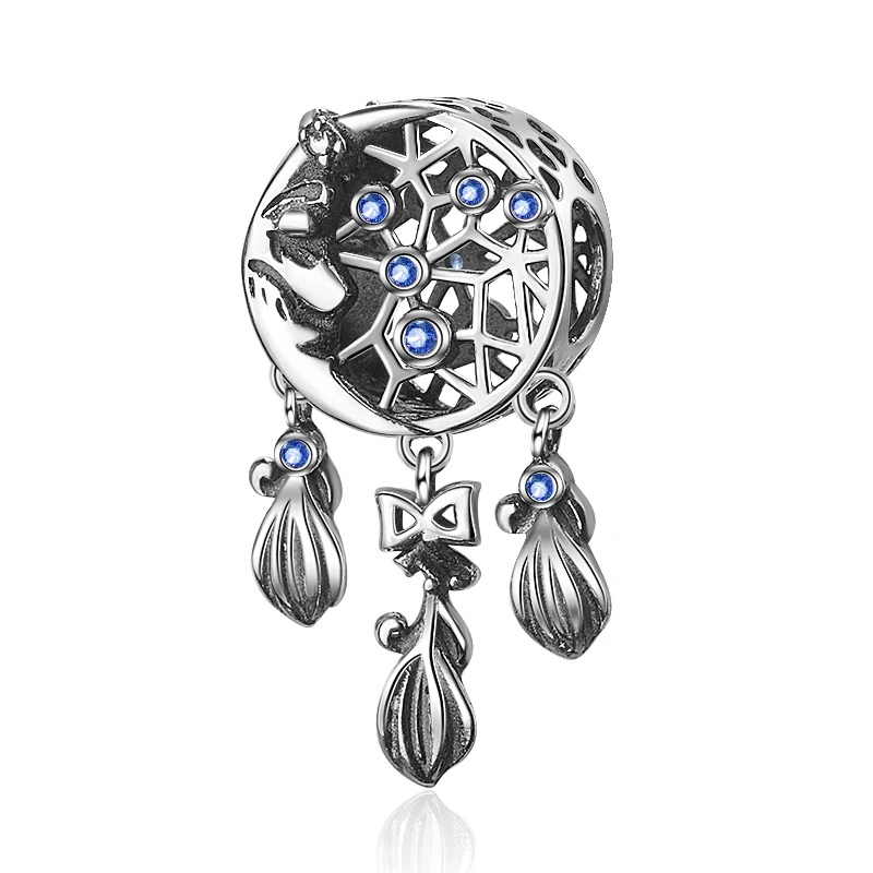 dangle style 925 sterling silver beads dream catcher charms for jewelry making
