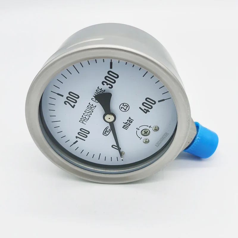 Pressure monitor gauge PG-100 Stainless steel 400mbar range pressure manometer SS gauge