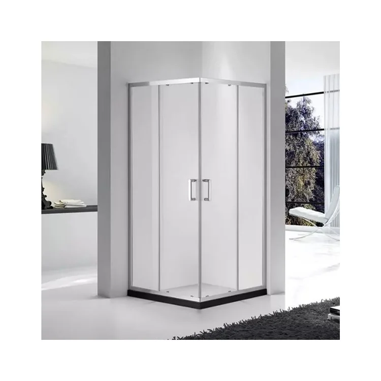 Factory new design brushed aluminum frame waterproof tempered glass bathroom shower room