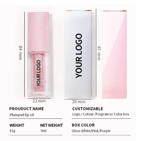 Free sample lip plumping liquid plant transparent lip oil lip gloss