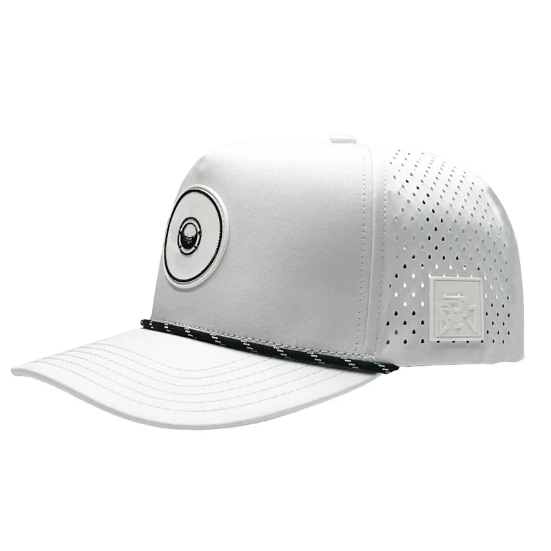 Laser hole baseball cap unstructured nylon hat and caps for summer Waterproof Laser Cut Hole Perforated Dad Hat topfly