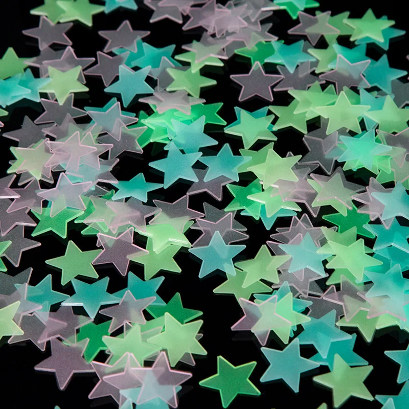 
100pcs Glow In The Dark Stars Glow Wall Stickers Stars Luminous luminous glow sticker 