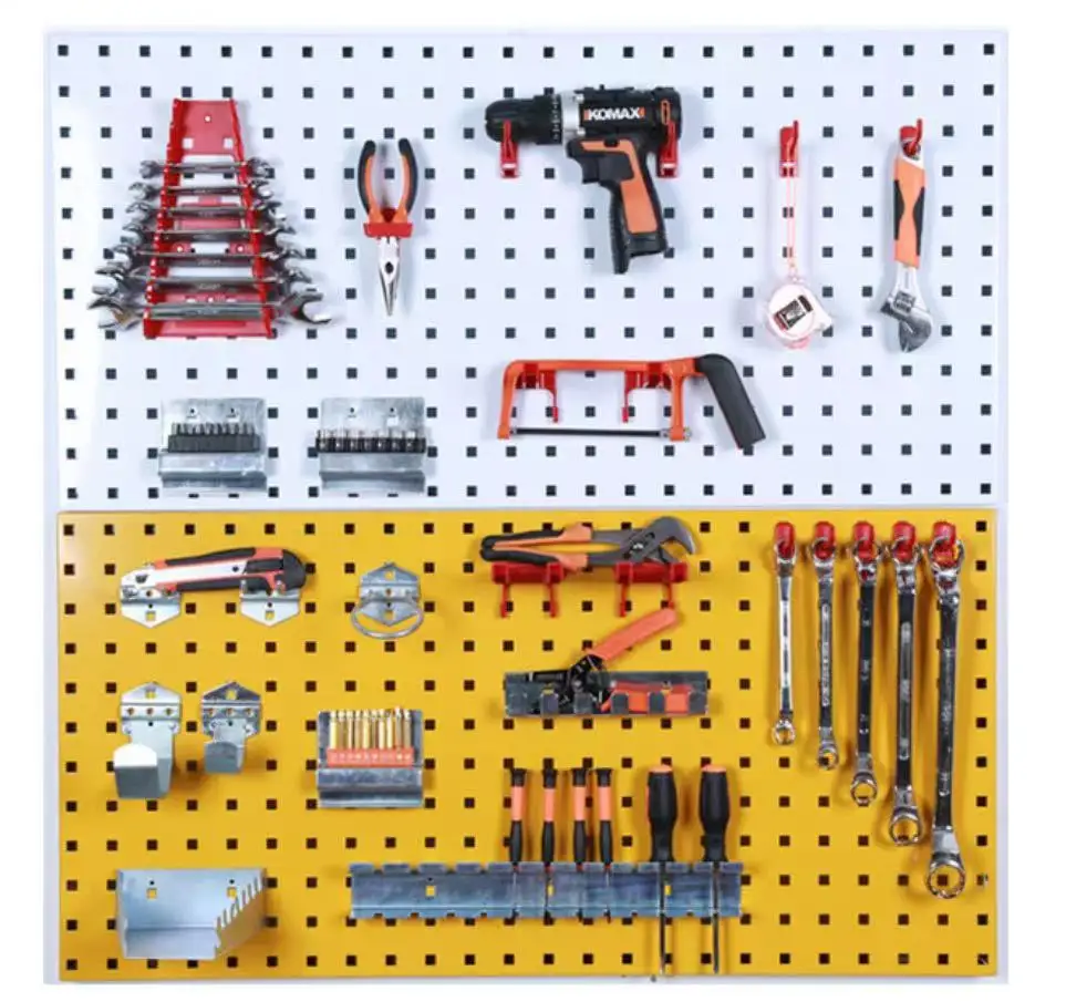 Mobile Maintenance Tool Display Rack Garage Shelves Wall Sorting Pegboard Hanging Board