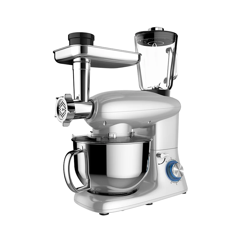 1500W Stand Mixer 6L Stainless Steel Mixing Bowl 1.5L Glass Jar Multifunction Stand Dough Mixer with Blender and Meat Grinder