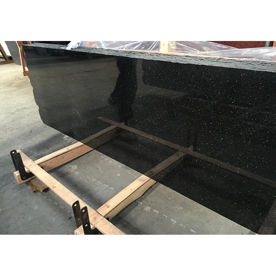 Natural polished black beauty star galaxy granite slabs and tiles with good quality