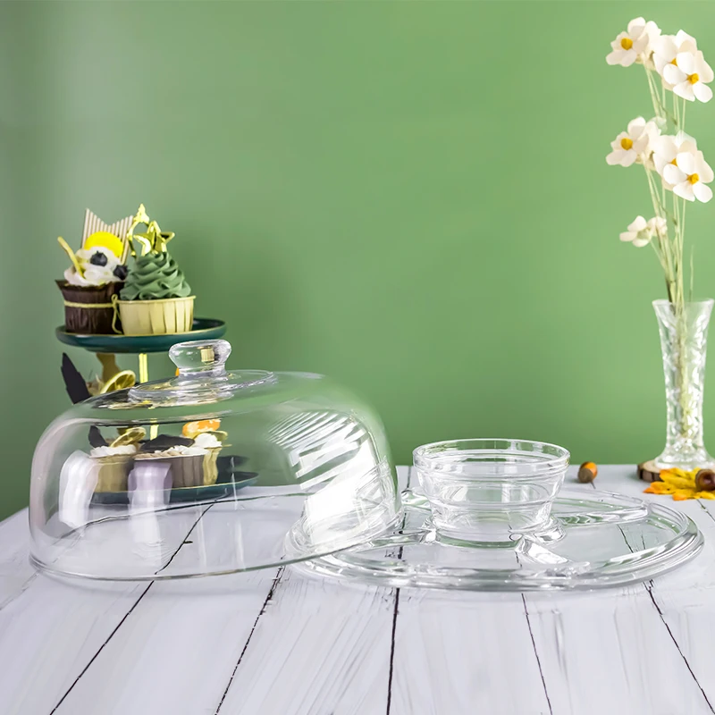 Hot Sale Multipurpose Desserts Sweets Salad Bowl Crystal Glass Food Container Cake Holder Fruit Nut Food Tray