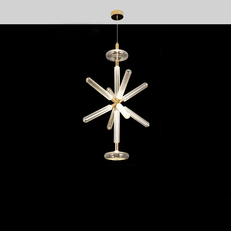 D1001 wholesale glass tube pendant light transparent glass led pendant lamp for living room