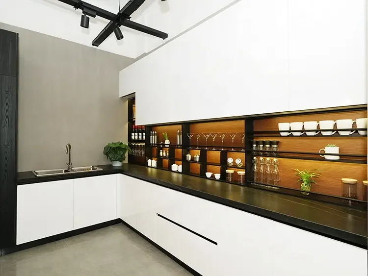 Manufacturer cheap price home decor white modern lacquer kitchen cabinet