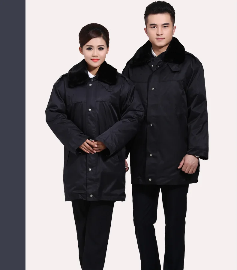 Winter multi-functional reflective strip cold-proof coat subway cashmere cotton coat security cotton coat