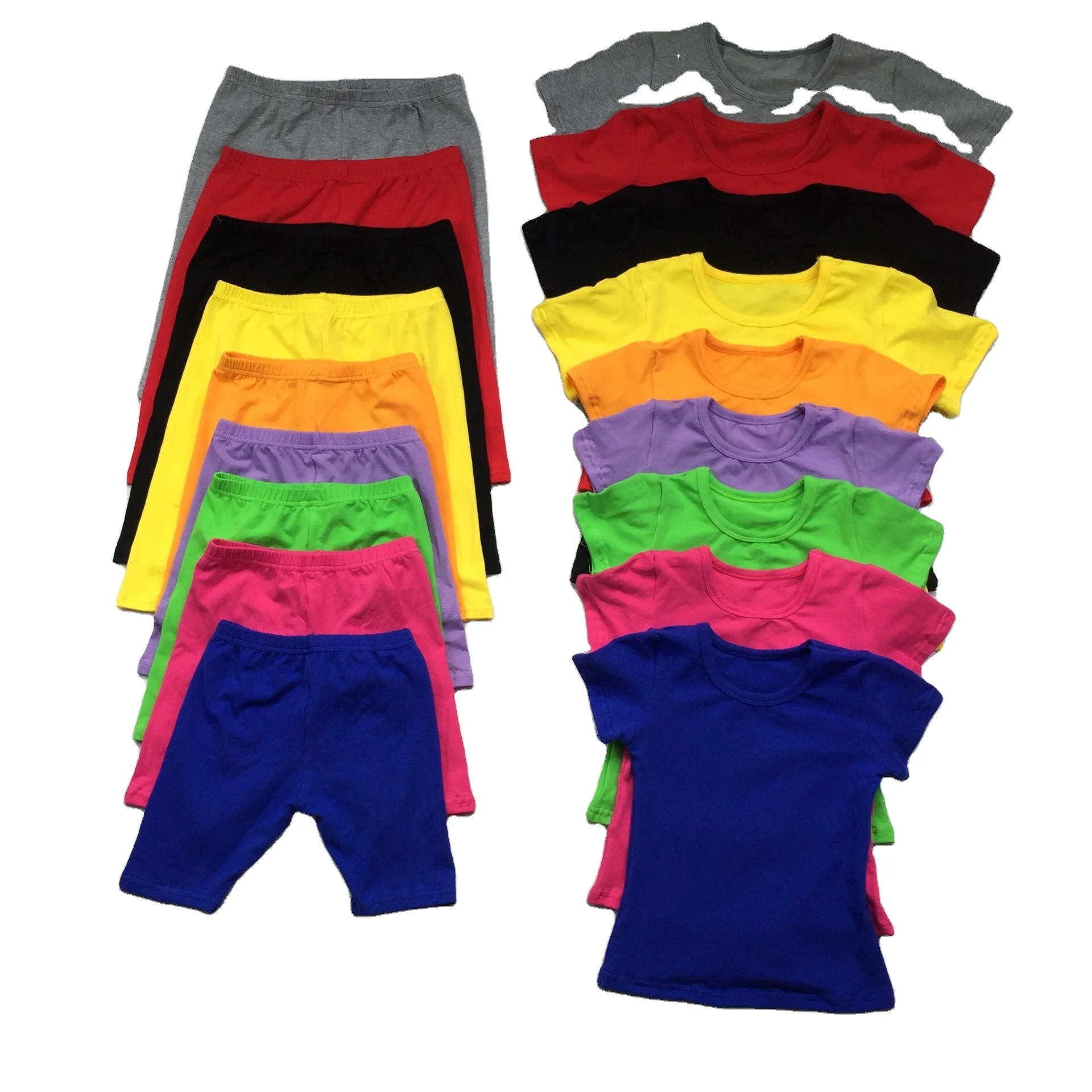 LZ 2021 High quality baby unisex clothes set kid girl 40 Colors summer outfit set t-shirt +biker shorts New Baby Outfit Set