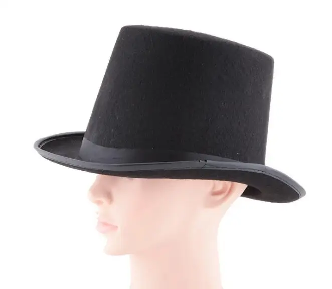 
Black Satin Top Hat Magician Felt Top Hat Halloween Hat for sale from factory directly 