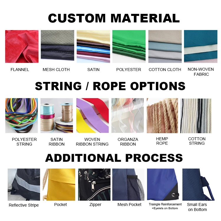 Wholesale Custom Eco Non Woven Fabric Shopping Bag Reusable Grocery Drawstring Bags With Logo