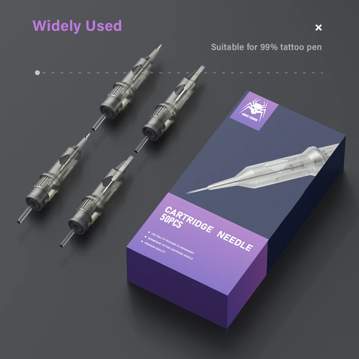 Longman 50PCS /Box 0.35MM GHOST SPIDER Mixed RL Tattoo Needles Cartridge For Body Art Tattoo Needle