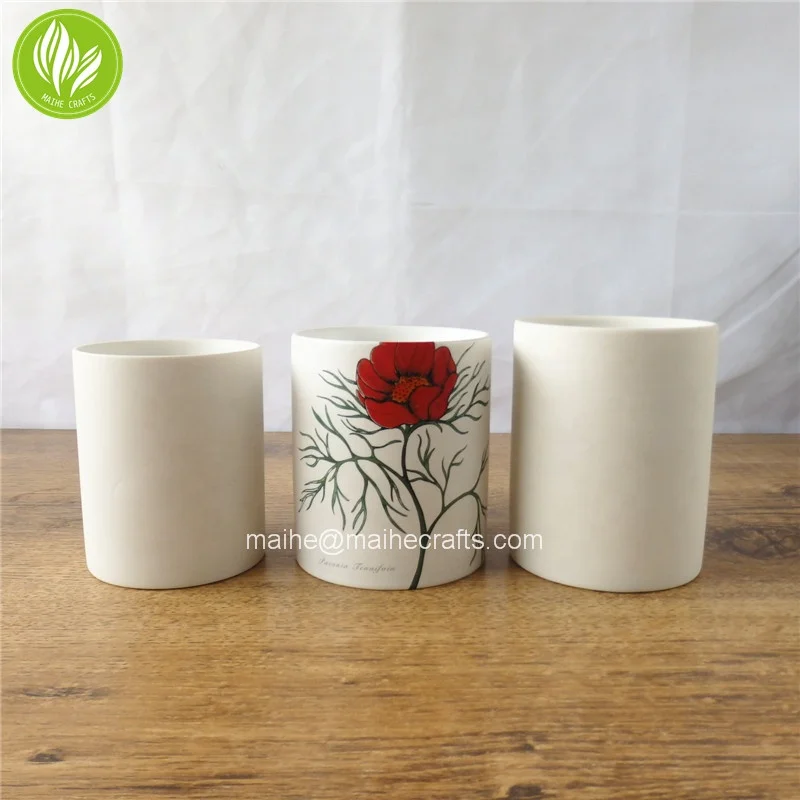 For bee wax Round Ceramic Candle Jar / Vessel / Holder / Container