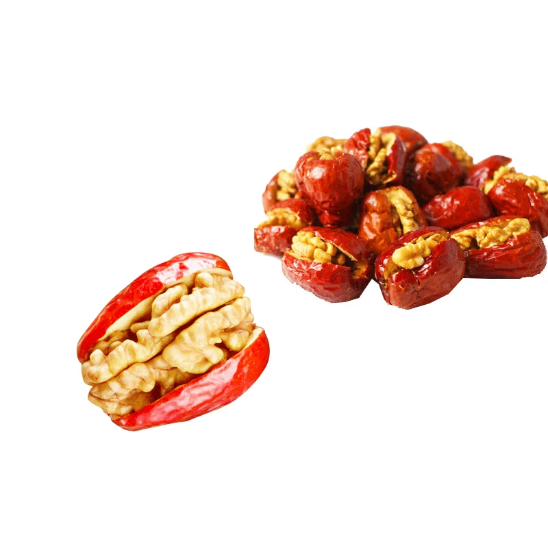 Chinese new snacks dried red dates walnut with walnut kernel in the middle walnut with jujube