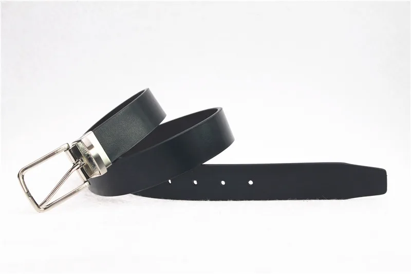 Hot Sell Reversible Pin Buckle Split leather White Black Genuine leather man belt