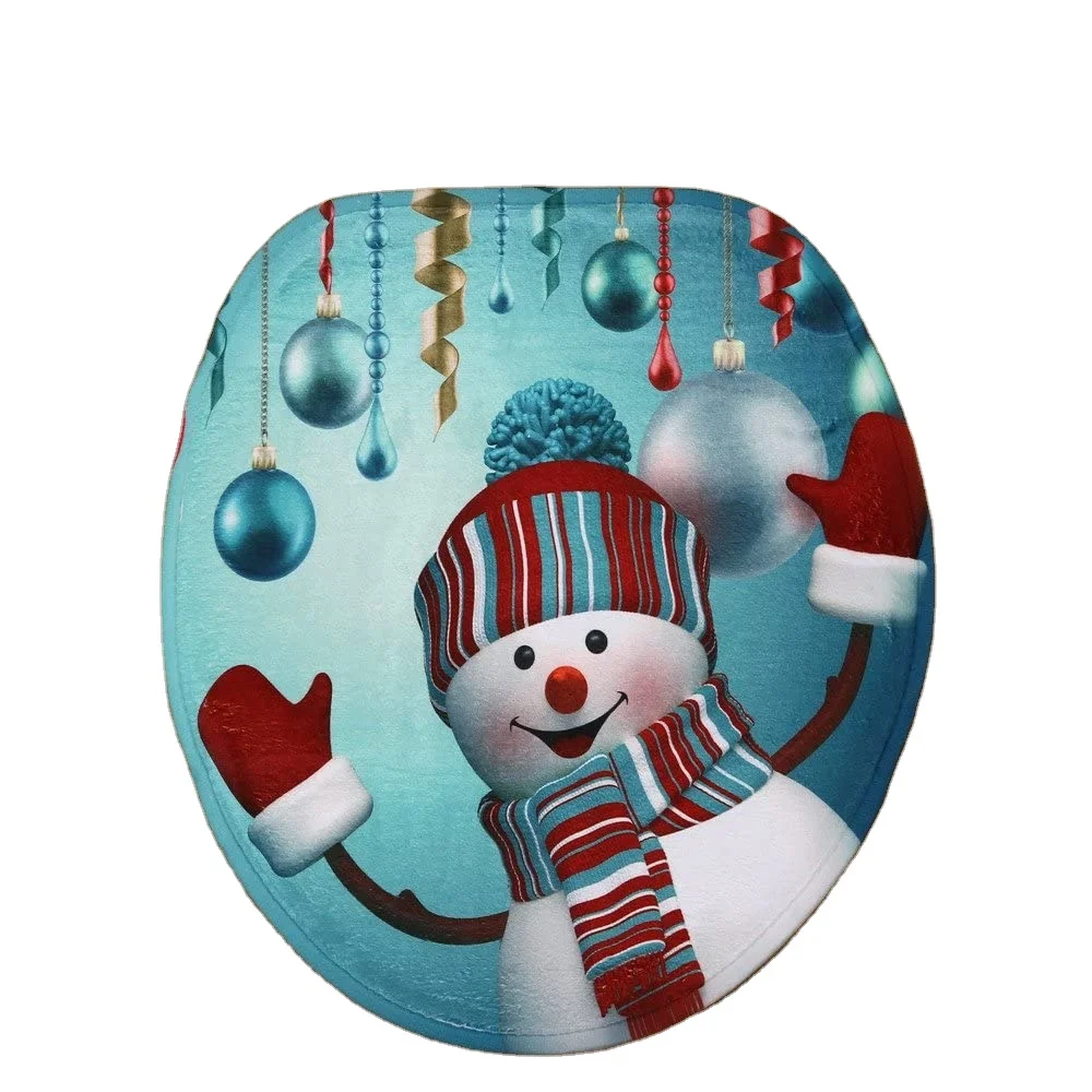 
3Pcs/Set Christmas Toilet Seat Covers Set Snowman Reindeer Letter Bathroom Non-Slip Print Toilet Seat Cover Sticker Decoration 
