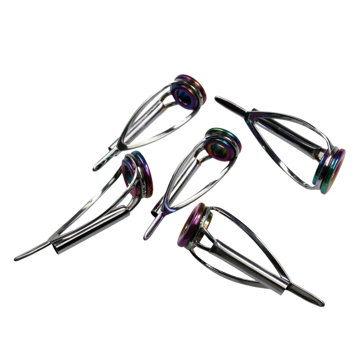 
stock is available,75Pcs Colored Baitcasting Fishing Rod Guides #6-#30 Double Leg Rainbow Ceramic Ring Saltwater Fishing R 