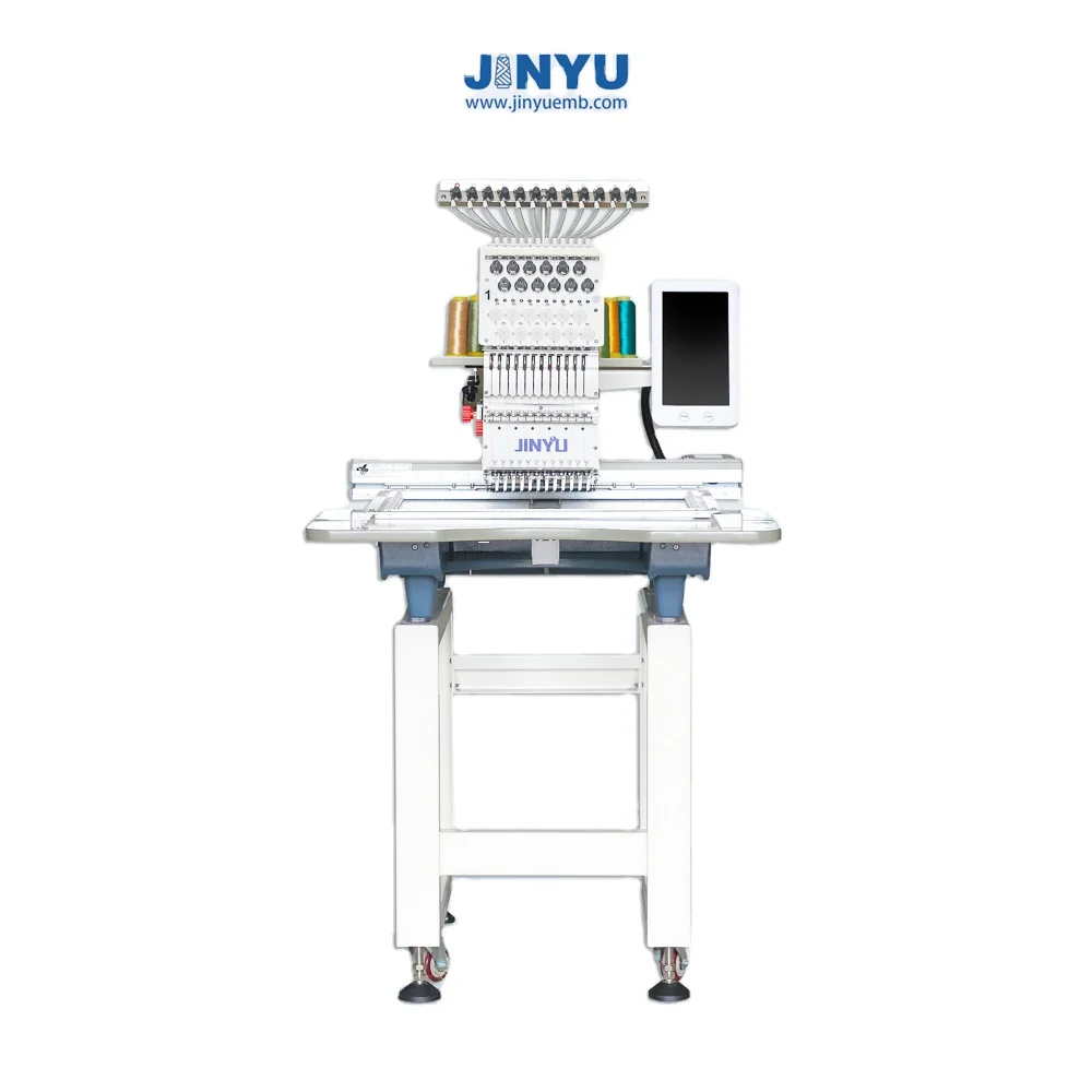 JINYU 12/15 needles color-change motor computerized shoes embroidery machine to Algeria