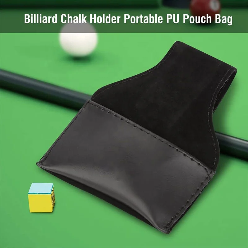Professional Pool Gym Chalk Pouch Pu Leather Cue Chalk Holder Pouch Bag For Billiards