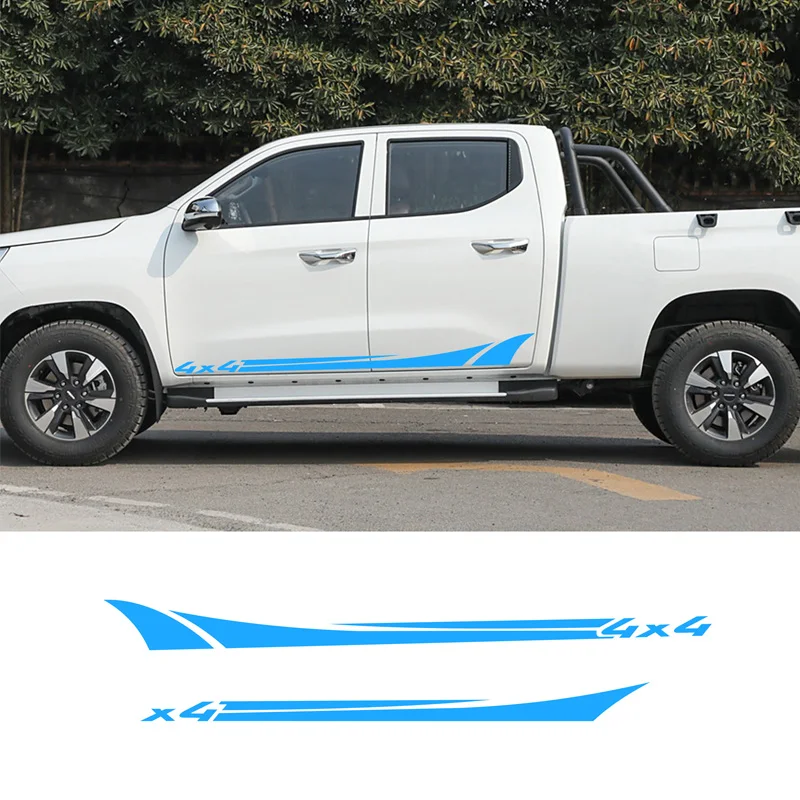 Nissan NAVARA NP300 D40 D23 D22 Car Stickers 2Pcs Door Side Stripes Graphic Vinyl Decals Pickup 4x4 Decoration Accessories