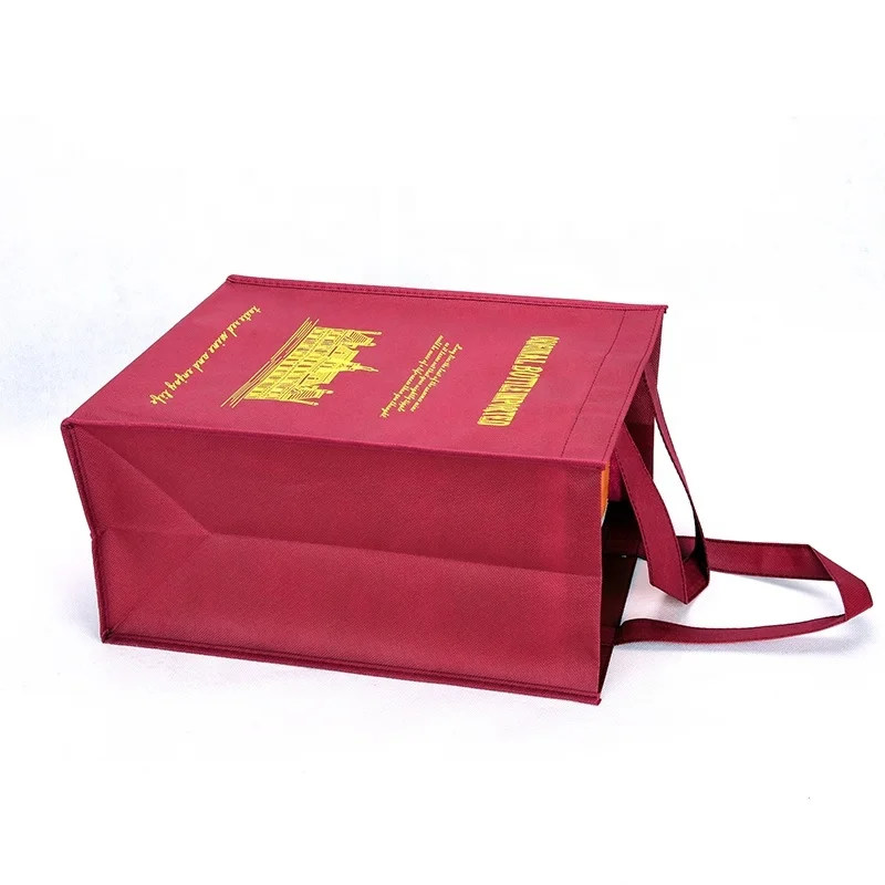 
customized printing gift promotional PP Nonwoven shopping tote carry bags for wine or beer 
