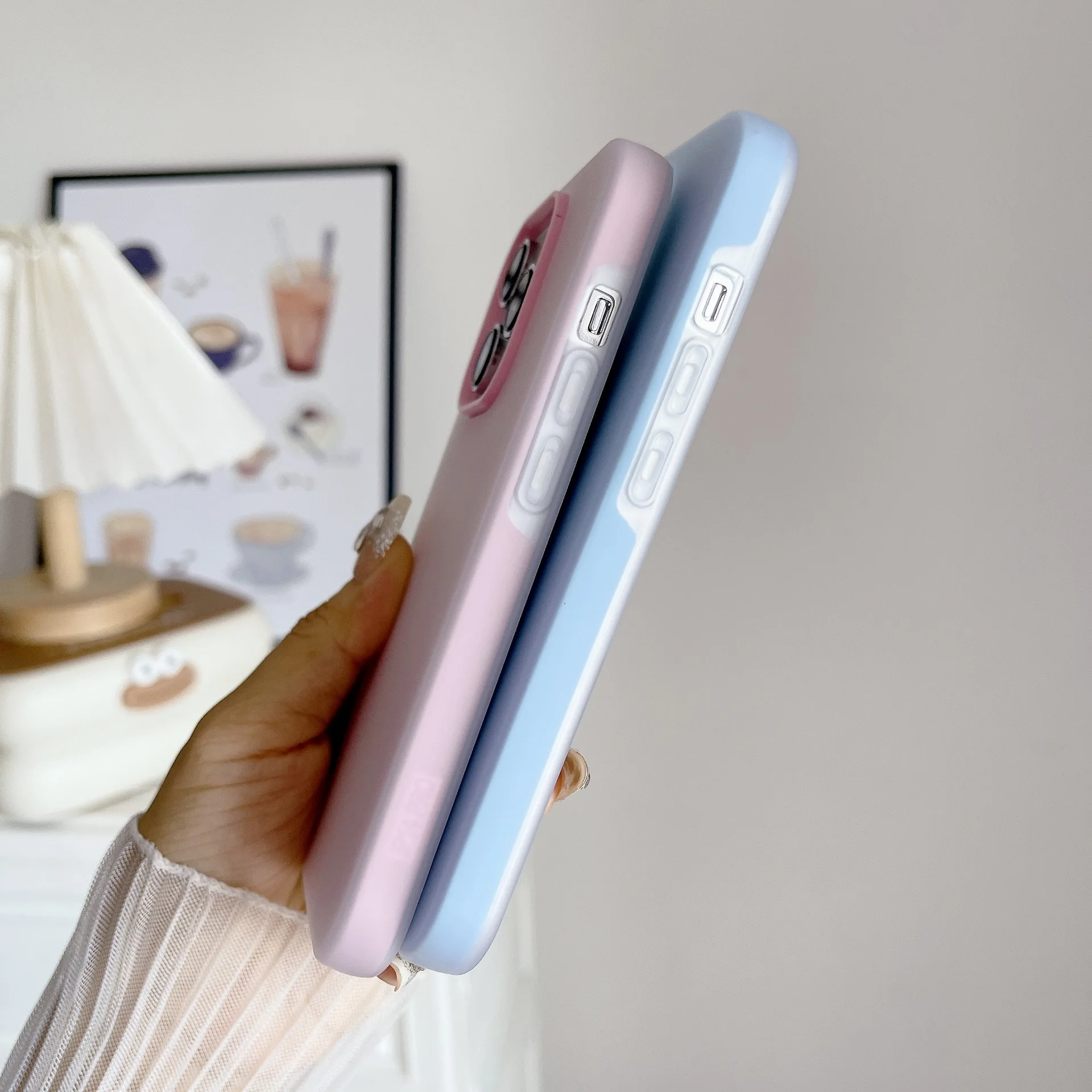 Two-in-one simple solid color for iPhone15pro max for iphone 16 15 14 mobile phone case