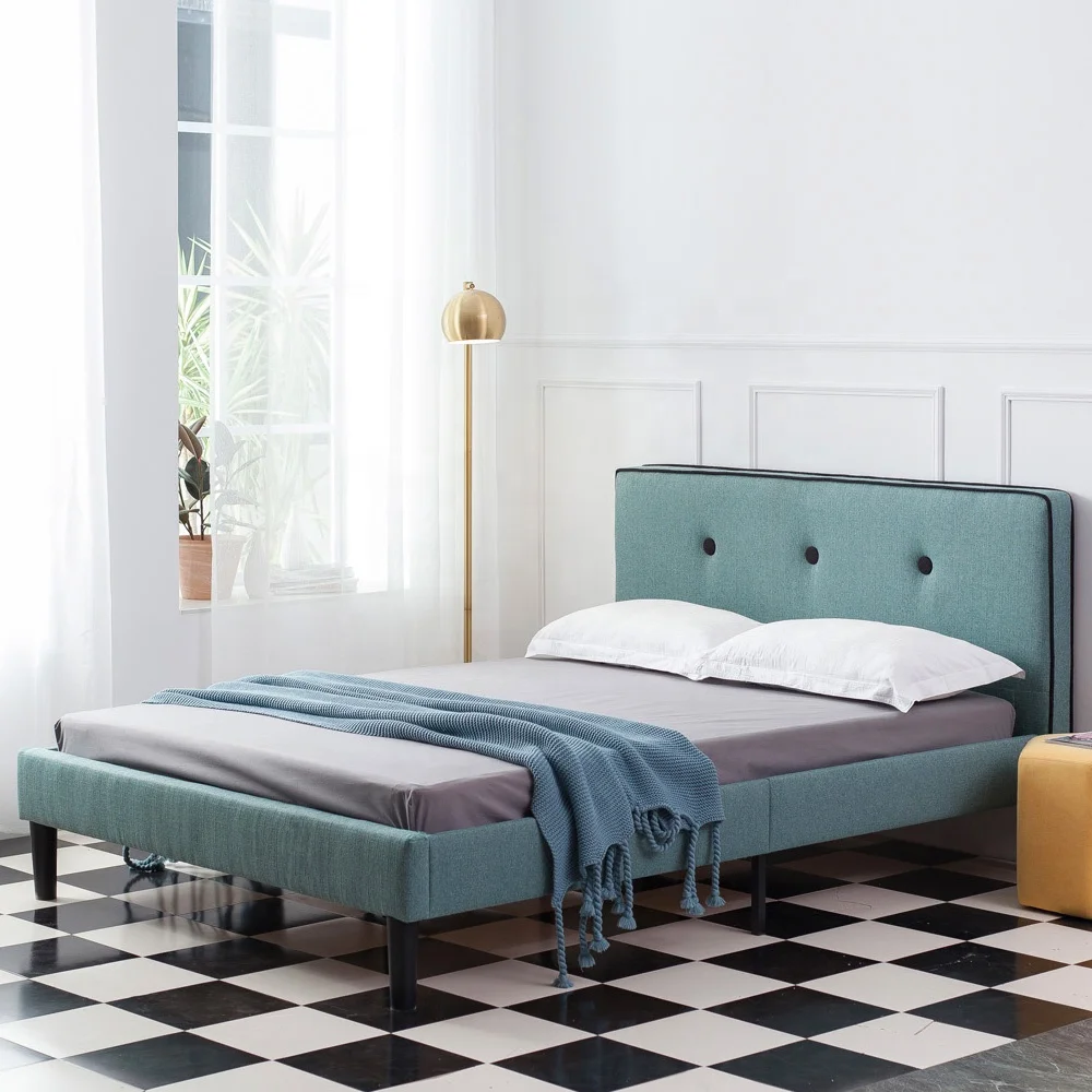 Latest Soft Upholstered King Bed Frame Drawers Bed with Storage