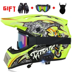 New design Blue-tooth Speakers Motorcycle Helmet Off Road Helm ATV Motocross Cascos Full Face Motocross Helmet With Blue-tooth