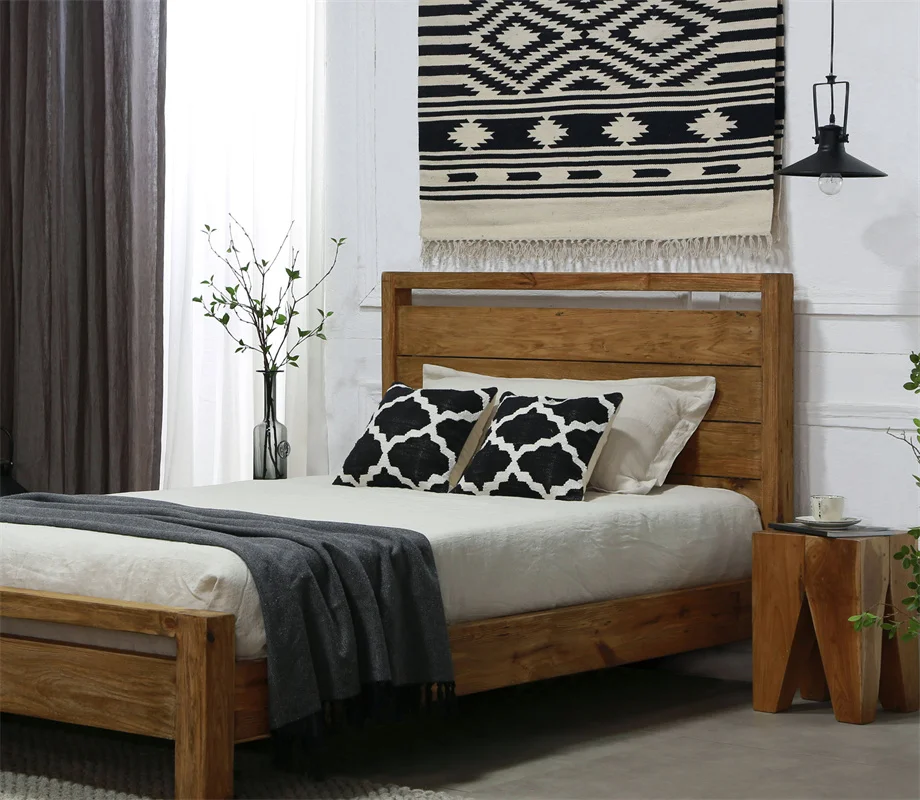 farmhouse bedding set wooden single design in wood platform antique canopy bed